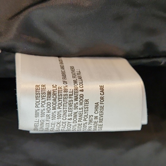 Michael Kors faux fur hooded down filled mid-length winter coat puffer black - Picture 10 of 14